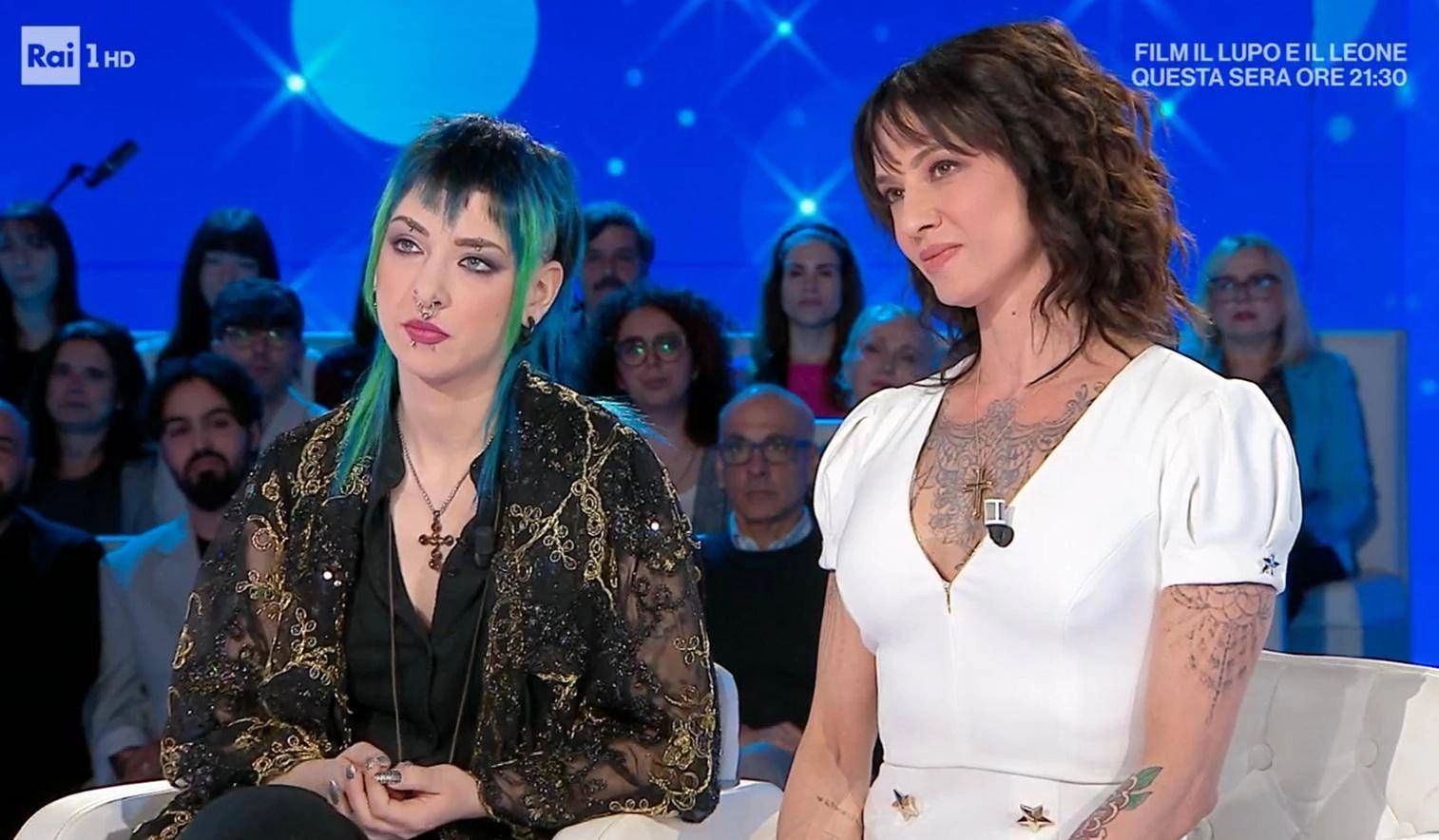 Anna Lou Castoldi e Asia Argento a Domenica In