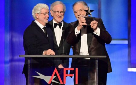 Spielberg elogia Coppola: “Il Padrino è il più grande film americano mai realizzato” Francis Ford Coppola, George Lucas e Steven Spielberg