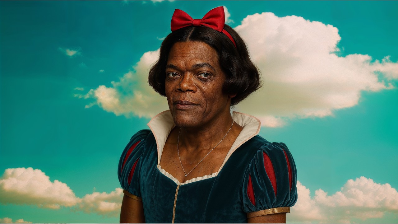 Samuel Jackson da Cinemaserietv.it Samuel L Jackson è Biancaneve in un folle trailer AI Stupide mele