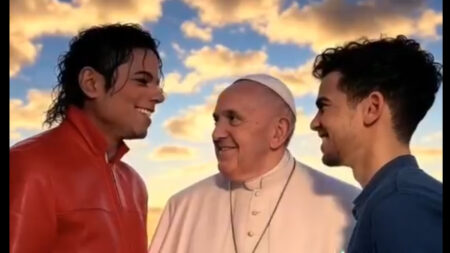 Papa Francesco con Michael Jackson - immagine AI