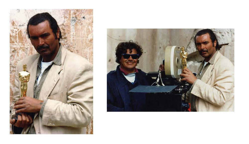 Diego Abatantuono con l'Oscar vinto da Mediterraneo