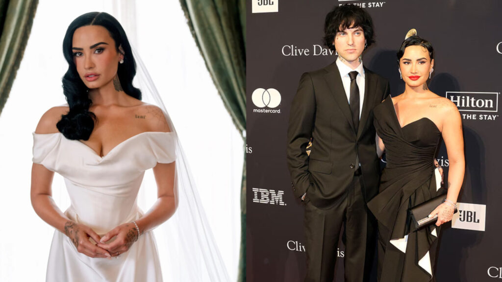 Demi Lovato in abito da sposa e con Jutes, suo marito