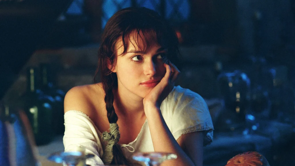 Keira Knightley in una scena di Orgoglio e Pregiudizio