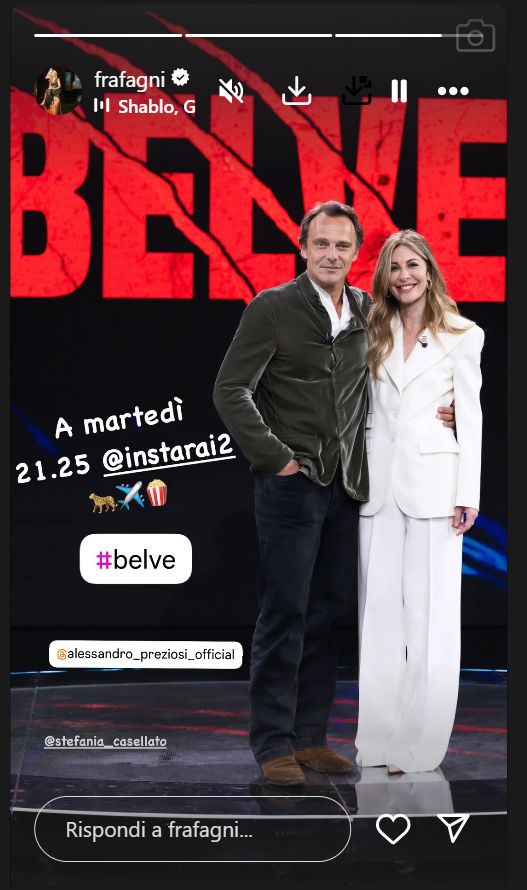 Alessandro Preziosi e Francesca Fagnani a Belve 2025