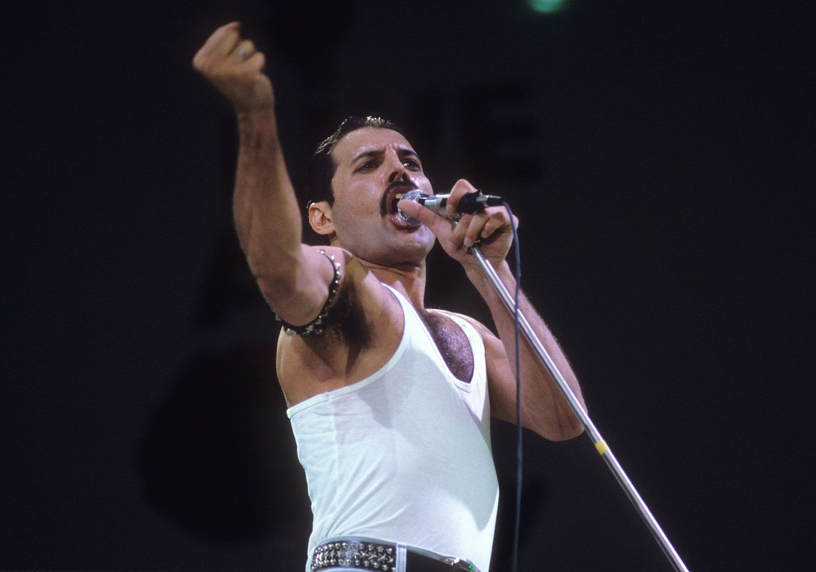 Freddie Mercury durante un live