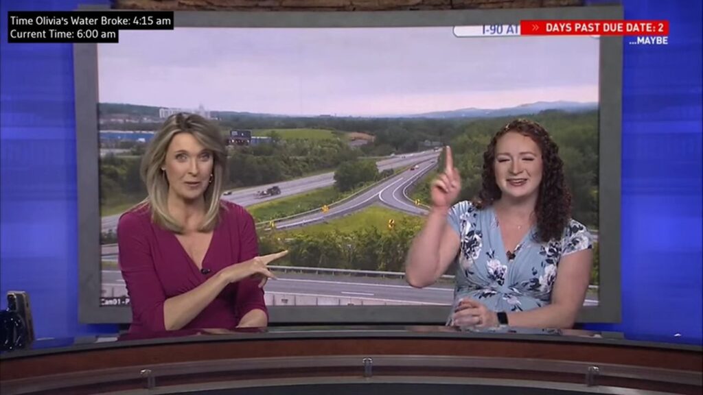 Giornalista americana in travaglio in diretta