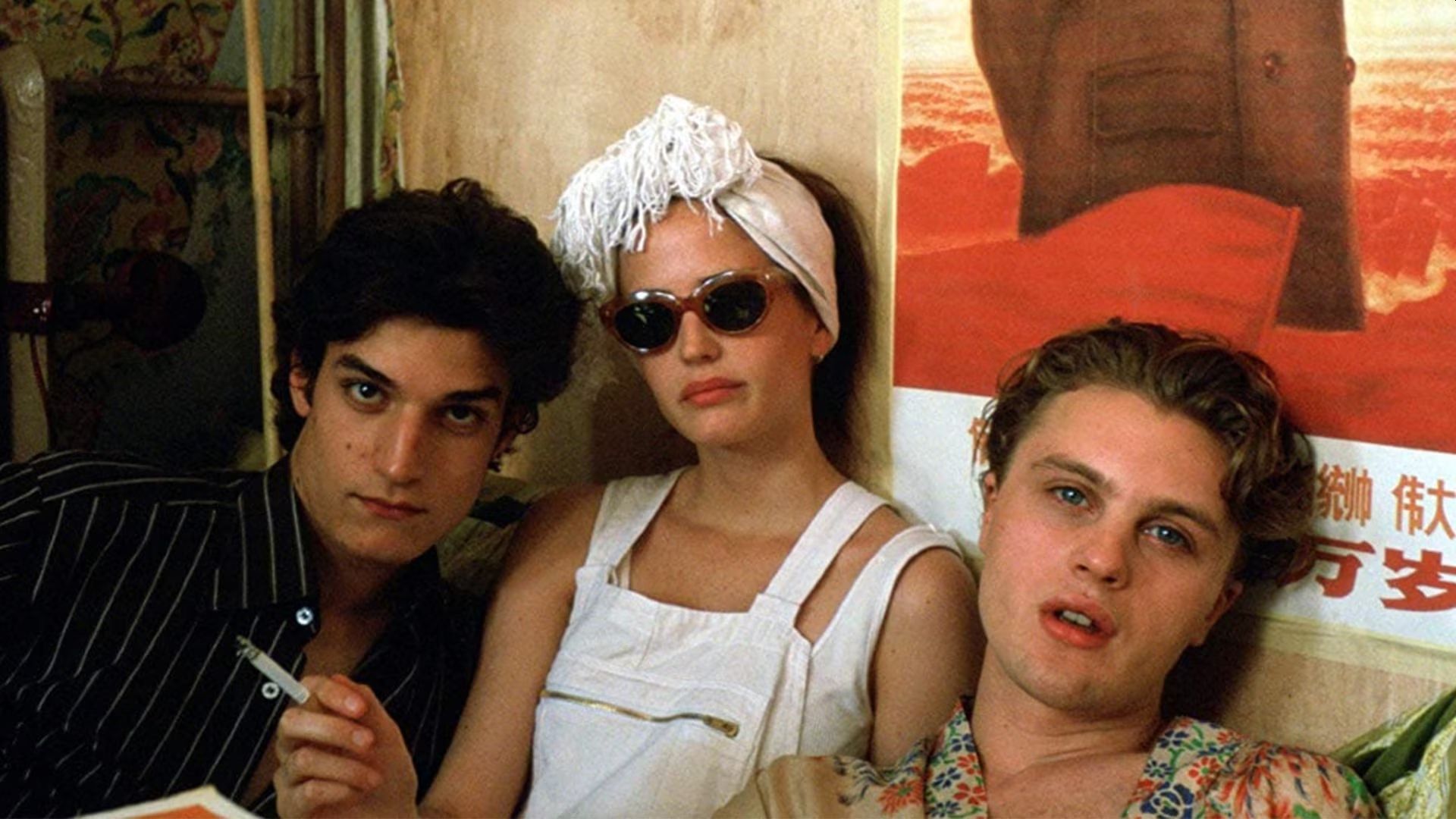 Michael Pitt, Eva Green e Louis Garrell in The Dreamers