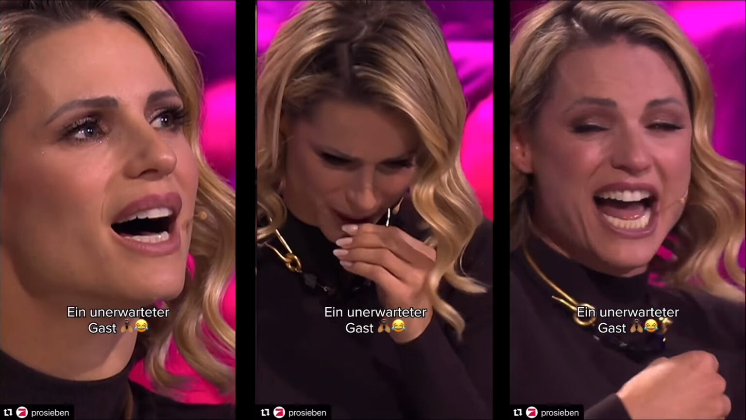 Michelle Hunziker ingoia una mosca in tv