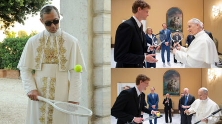 Papa Leone XIV e Sinner e Jude Law in The Young Pope