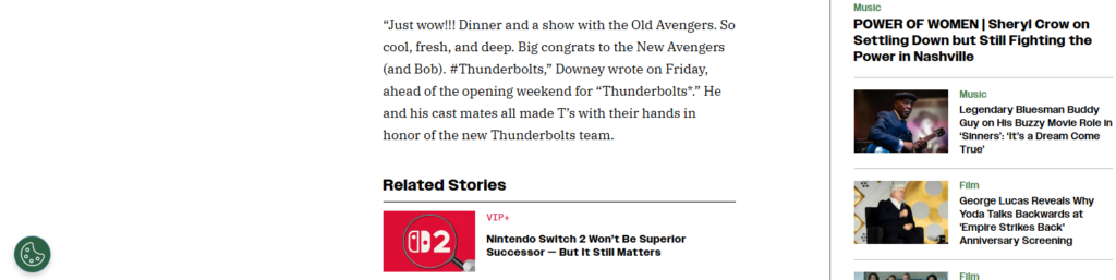 L'articolo di Variety con la didascalia originale