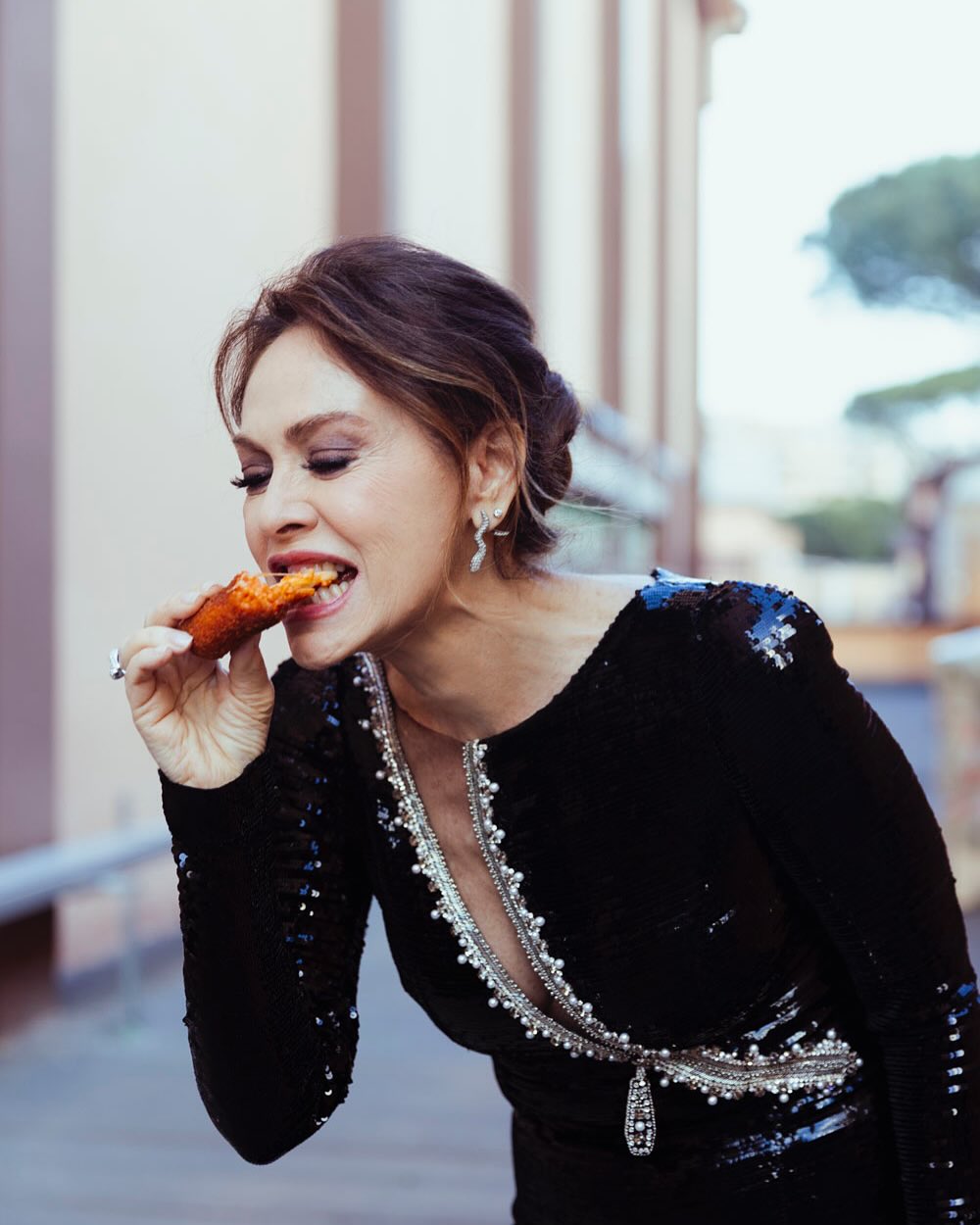 Elena Sofia Ricci nel backstage dei David di Donatello