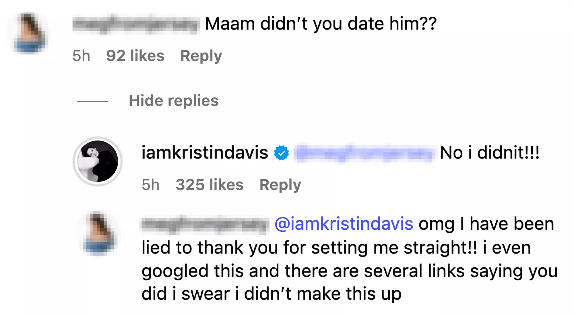 il commento di Kristin Davis