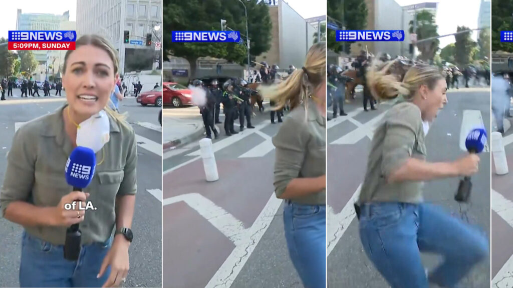 La reporter Lauren Tomasi, ferita durante una manifestazione a LA