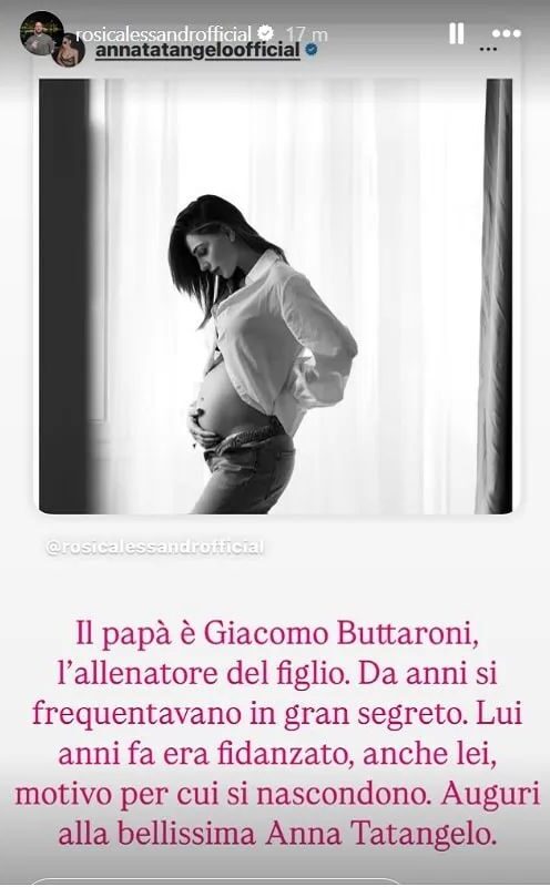Il post di Alessandro Rosica su Anna Tatangelo