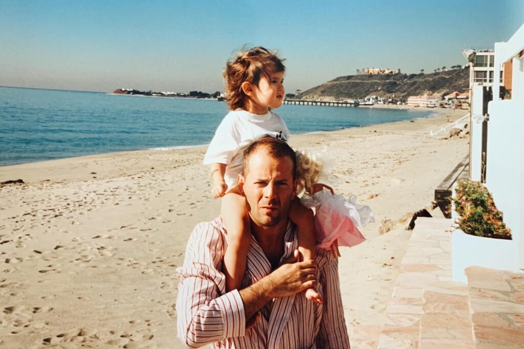 Bruce Willis e sua figlia Rumer da piccola