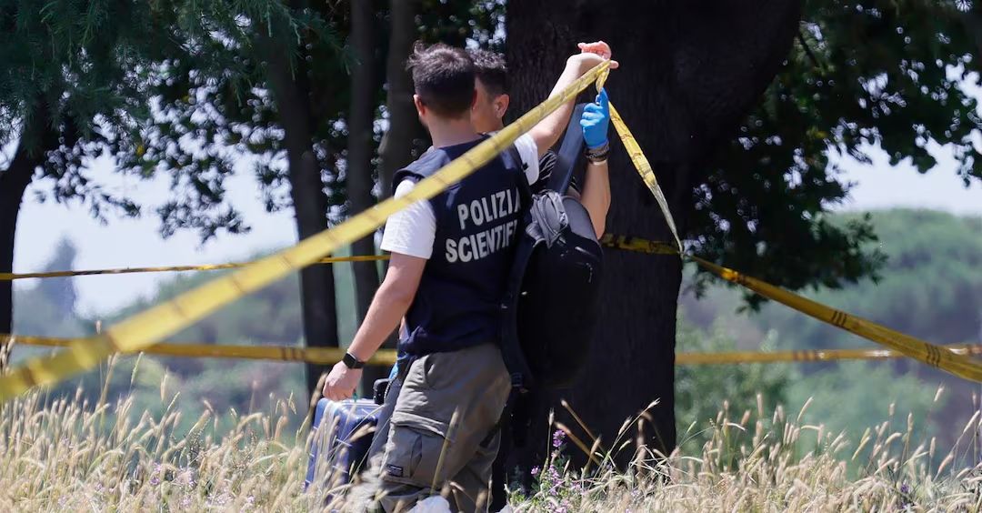 La polizia scientifica a Villa Pamphili