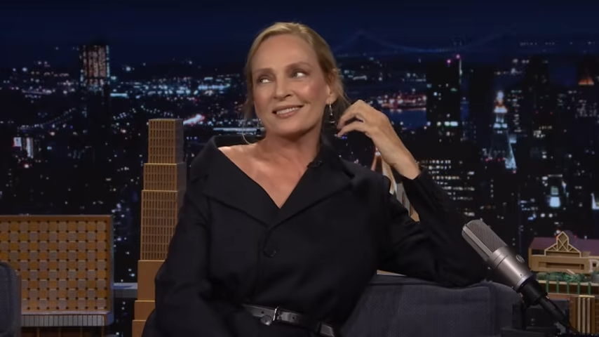 Uma Thurman ospite di Jimmy Kimmel
