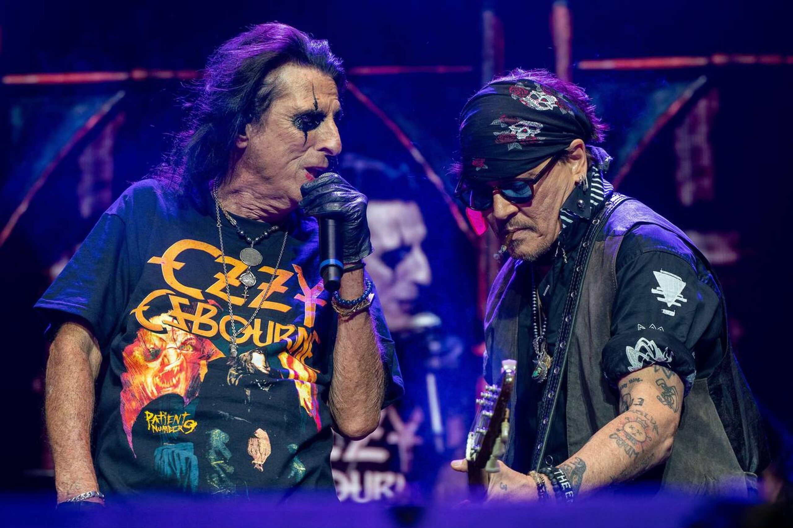 Alice Cooper e Johnny Depp sul palco