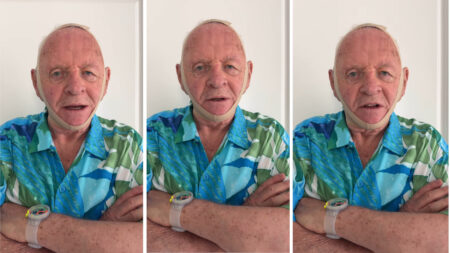 Anthony Hopkins con una maschera di bellezza