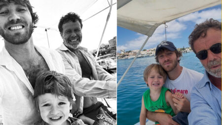 Massimo Ciavarro con il figlio Paolo e il nipote Gabriele