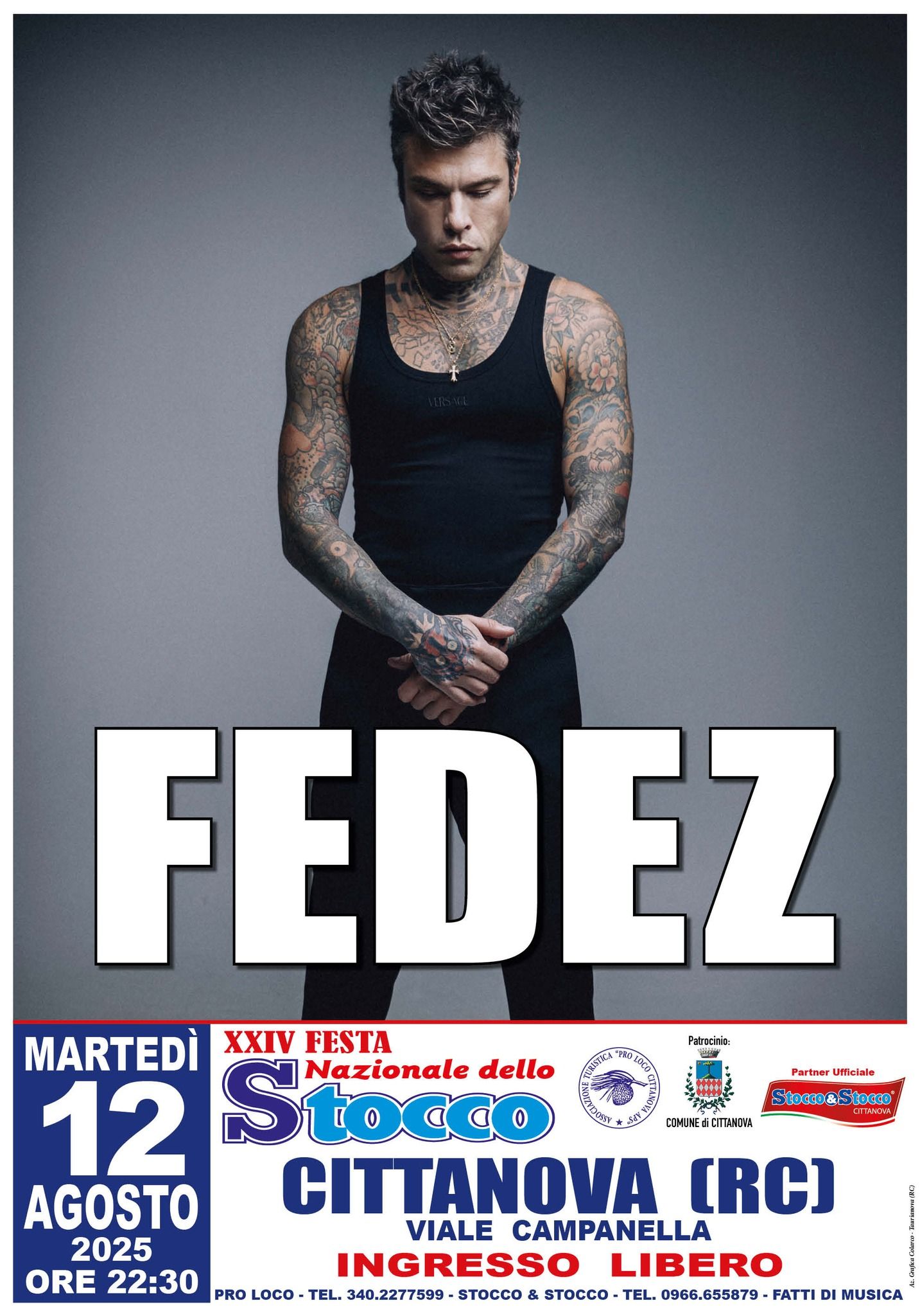 Fedez il manifesto della sagra dello stocco