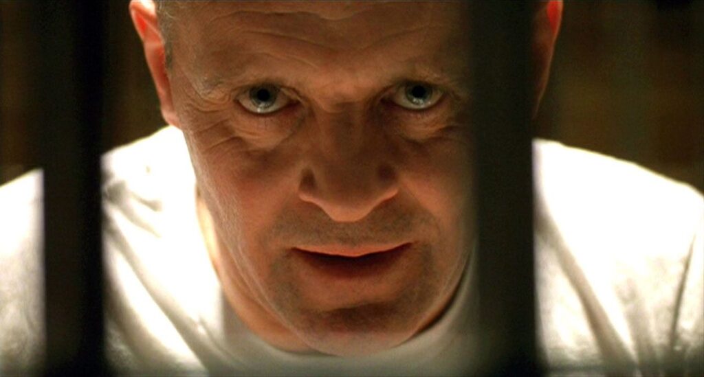 Anthony Hopkins è Hannibal Lecter in Il silenzio degli innocenti