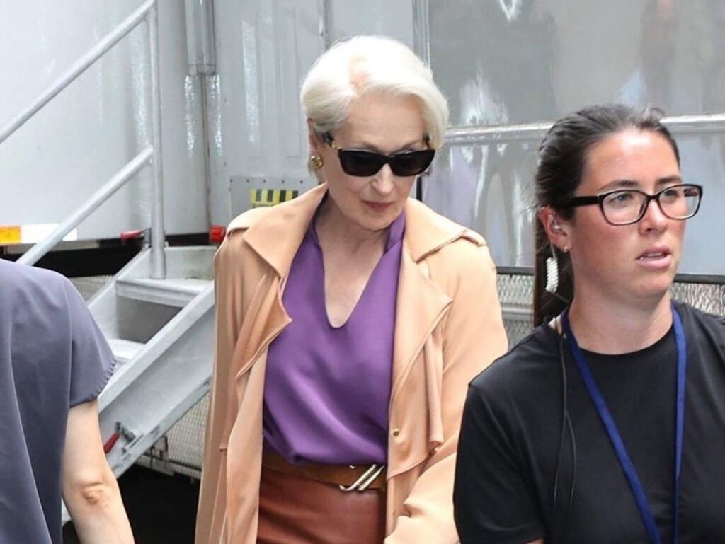 Meryl Streep sul set de Il diavolo veste Prada 2