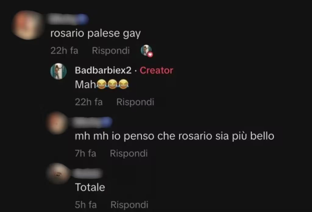 Il commento di Bad Barbie su Rosario di Temptation Island