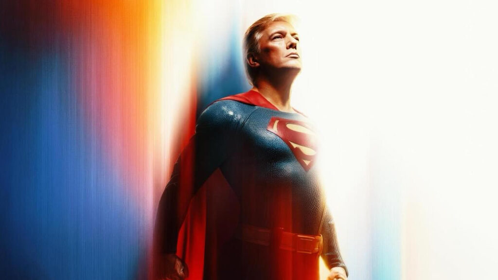 Donald Trump come Superman - immagine AI