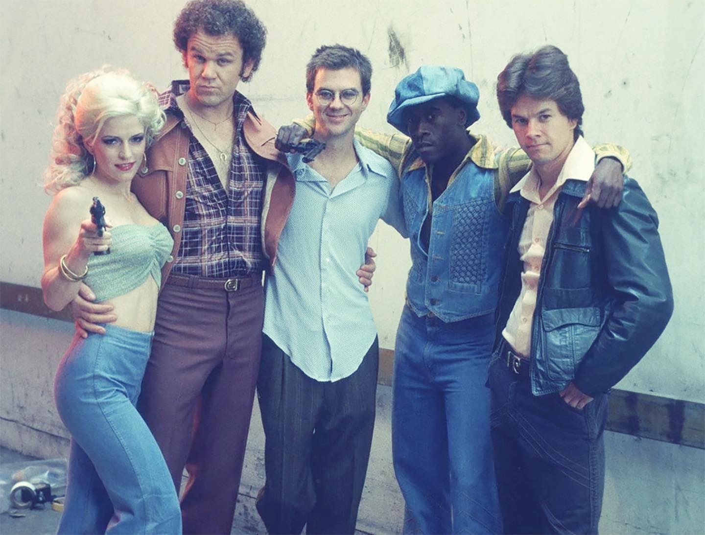 Paul Thomas Anderson col cast di Boogie Nights