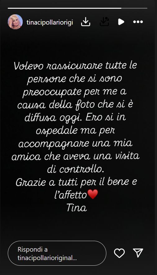 il post di Tina Cipollari