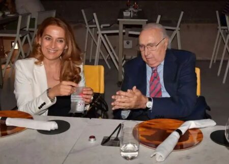 Dina Minna e Pippo Baudo a una cena