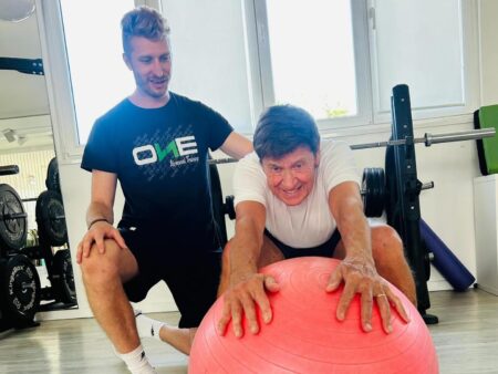 Gianni Morandi in palestra