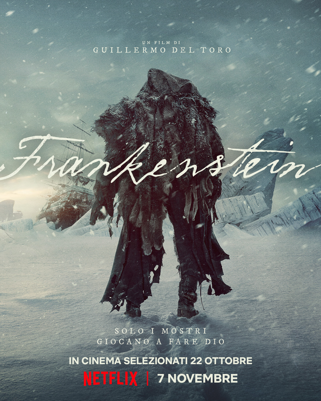 Il poster di Frankenstein di Guillermo Del Toro