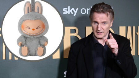 Liam Neeson e un Labubu