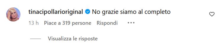 il commento di Tina Cipollari a Adinolfi