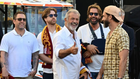 Mel Gibson all'Olimpico per Roma - Verona
