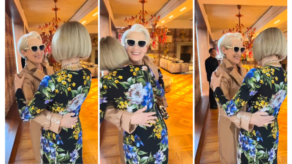 Meryl Streep come Miranda Priestly abbraccia Anna Wintour