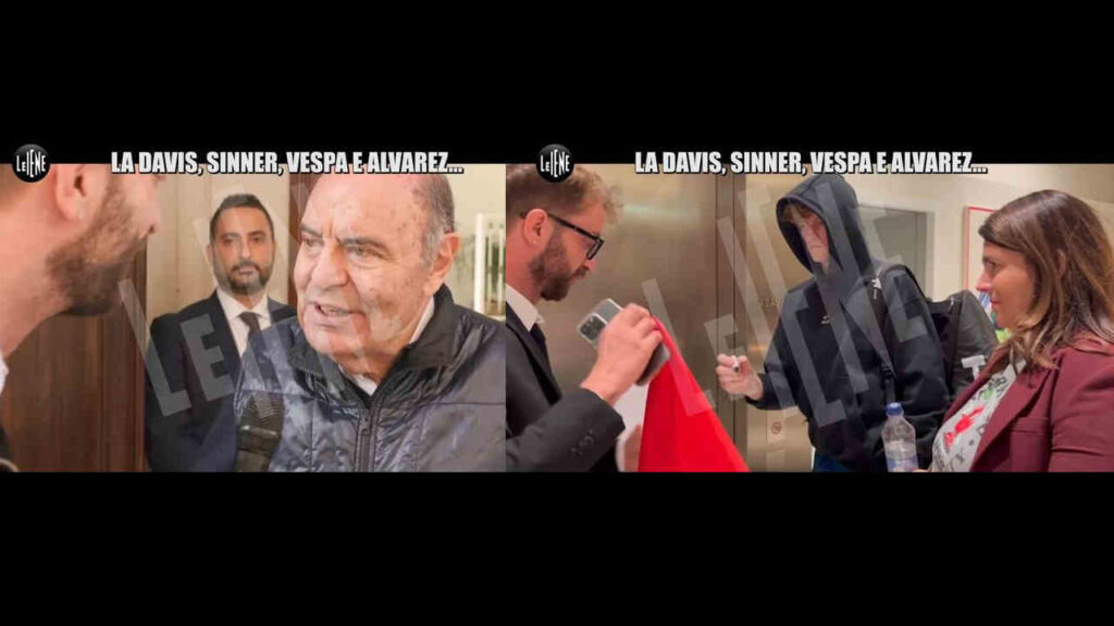 Bruno Vespa e Jannik Sinner nel servizio de Le Iene