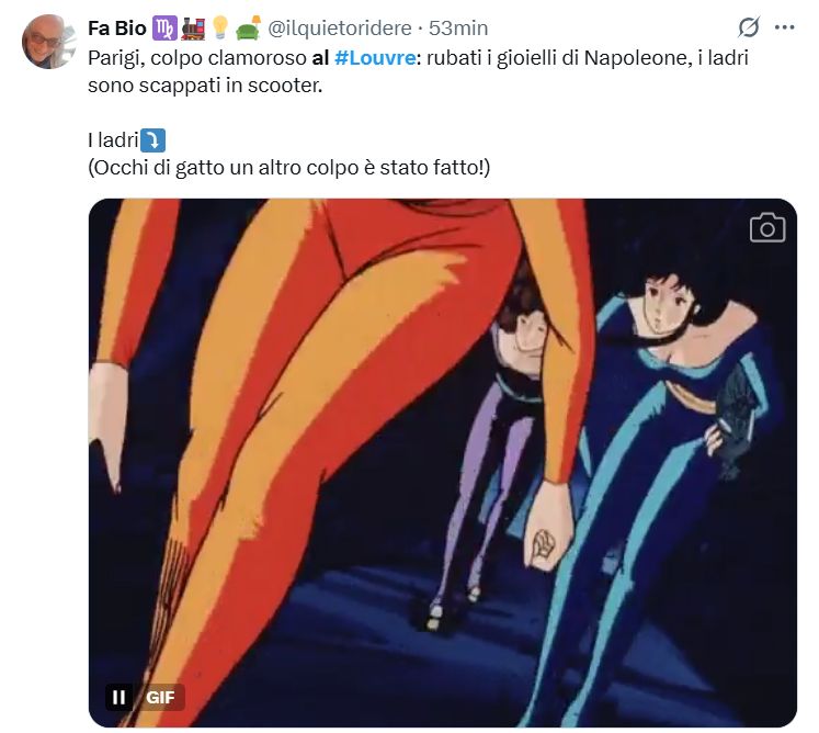 Furto al louvre, meme su Occhi di Gatto