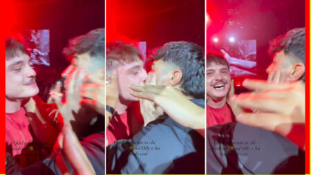 Olly bacia un fan ad un concerto a Roma