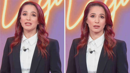 Andrea Delogu torna in tv dopo la morte del fratello Evan: il discorso che ha emozionato tutti (VIDEO) Andrea Delogu a La porta magica