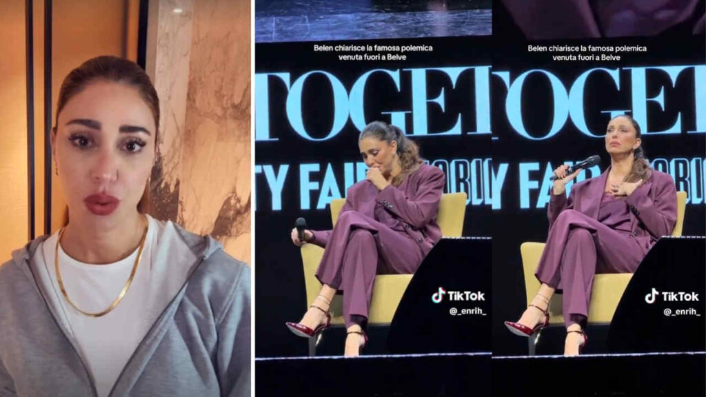 Perché Belen parlava così nel video virale? Lei spiega cosa è successo davvero sul palco di Vanity Fair Belen Rodriguez