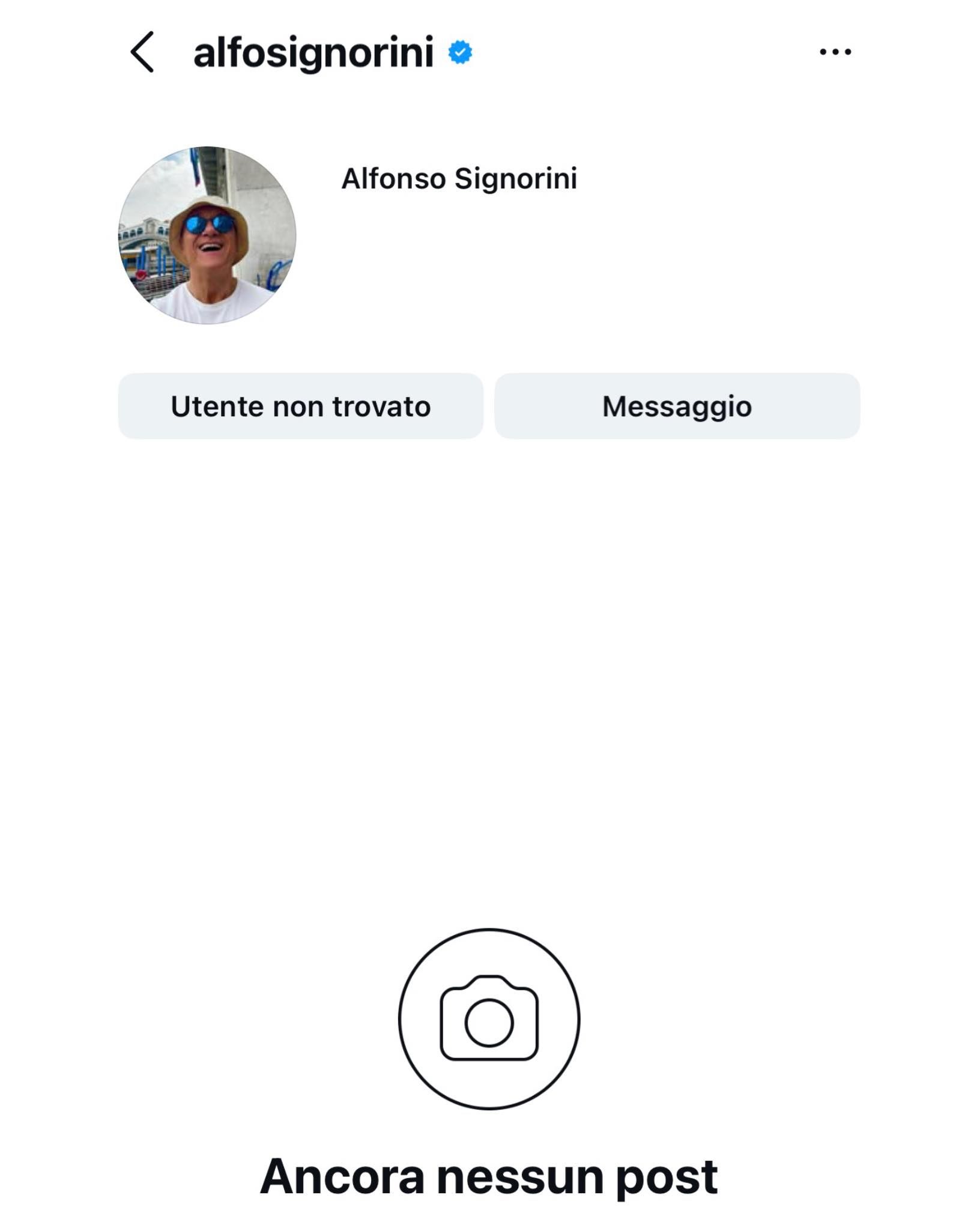 Alfonso Signorini ha sospeso il suo profilo Instagram