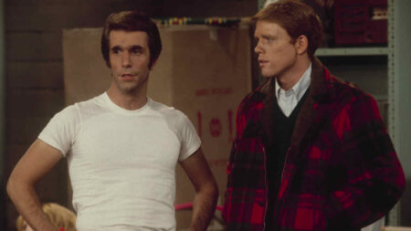 Fonzie (Henry Winkler) e Richie (Ron Howard) in Happy Days