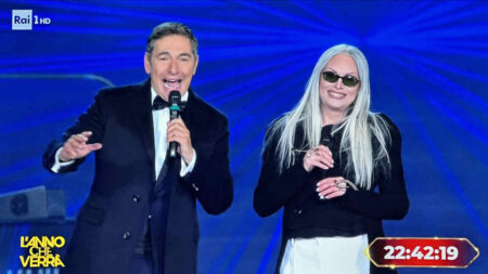 Anna Oxa e Marco Liorni a L'anno che verrà 2026