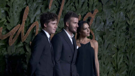 David e Victoria Beckham col figlio