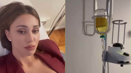 Belen a letto con 39 di febbre: il video sull’influenza e la frase sui vaccini che fa discutere Belen con la flebo