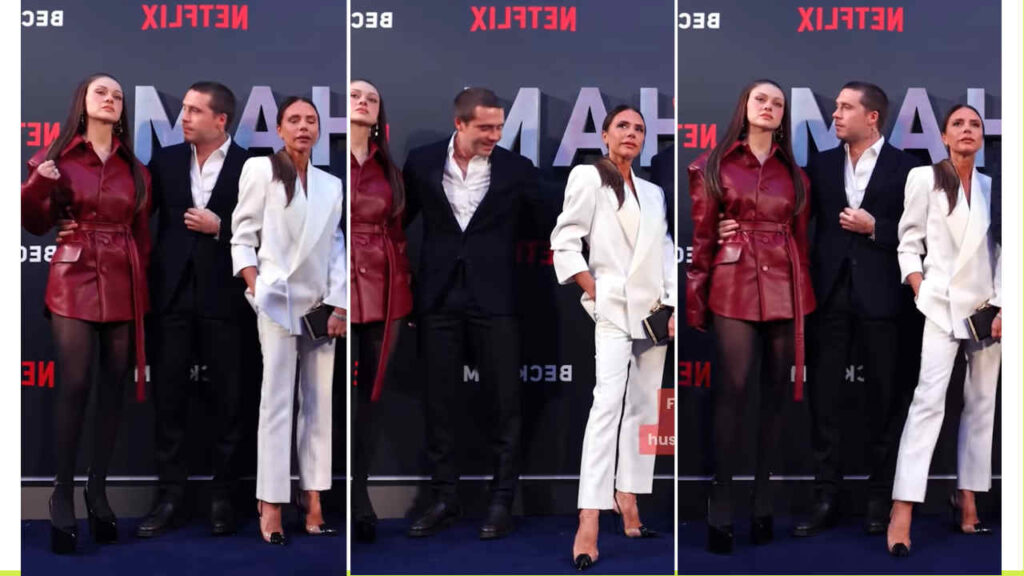 Brooklyn Beckham con sua madre Victoria e sua moglie Nicola Peltz