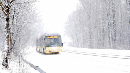Autobus nella neve